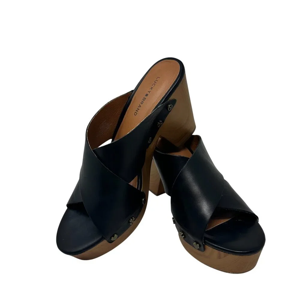 Lucky Brand Takara Sandal -Black-Womens‎ size 8.5